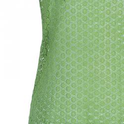 Pre Owned Missoni Green Knit Floral Halter Top L