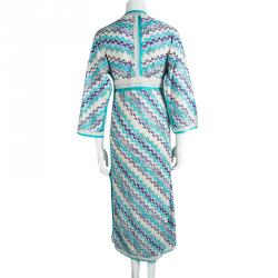 Pre Owned Missoni Mare Multicolor Chevron Pattern Lurex Knit Maxi Dress S
