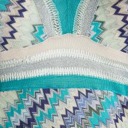 Pre Owned Missoni Mare Multicolor Chevron Pattern Lurex Knit Maxi Dress S