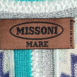 Pre Owned Missoni Mare Multicolor Chevron Pattern Lurex Knit Maxi Dress S
