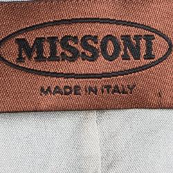 Pre Owned Missoni Multicolor Knit Chevron Pattern Tie Detail Dress M