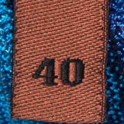 Pre Owned Missoni Mare Blue Chevron Knit Cutout Detail Babydoll Beach Dress S