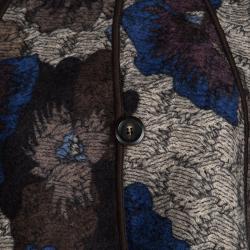 Pre Owned Missoni Multicolor Wool Muffler Detail Chunky Knit Reversible Poncho M