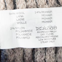 Pre Owned Missoni Multicolor Wool Muffler Detail Chunky Knit Reversible Poncho M