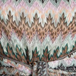Pre Owned Missoni Mare Multicolor Perforated Knit Waist Tie Detail Cross Back Jumpsuit S