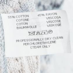 Pre Owned Missoni Multicolor Perforated Knit Contrast Collar Top S