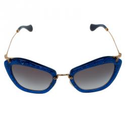 Miu Blue Glitter Cat Eye Sunglasses Miu Miu | TLC