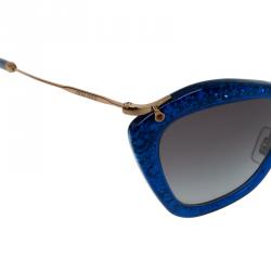 مملوكة مسبقًا Miu Miu Blue Glitter SMU10N Cat Eye Sunglasses