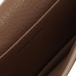 Pre Owned Miu Miu Two Tone Madras Leather Bow Detail Wallet 