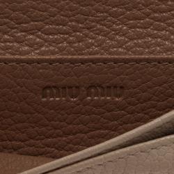 Pre Owned Miu Miu Two Tone Madras Leather Bow Detail Wallet 