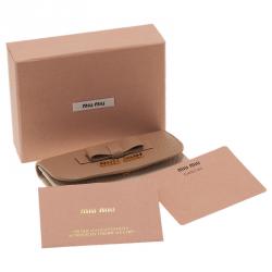 Pre Owned Miu Miu Two Tone Madras Leather Bow Detail Wallet 