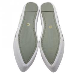 مملوكة مسبقًا Miu Miu Two Tone Metallic Embossed Leather Platform Slip-on Sneakers Size 38