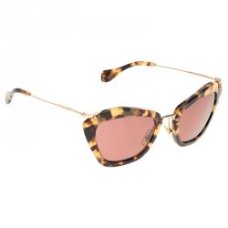 Pre Owned Miu Miu Tortoise SMU10N Cat Eye Sunglasses