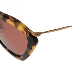 Pre Owned Miu Miu Tortoise SMU10N Cat Eye Sunglasses