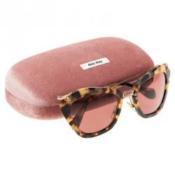 Pre Owned Miu Miu Tortoise SMU10N Cat Eye Sunglasses