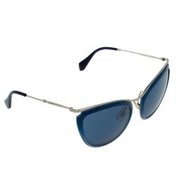 Pre Owned Miu Miu Blue SMU51P Retro Cat Eye Sunglasses
