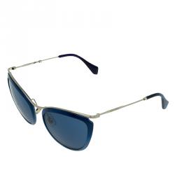 Pre Owned Miu Miu Blue SMU51P Retro Cat Eye Sunglasses