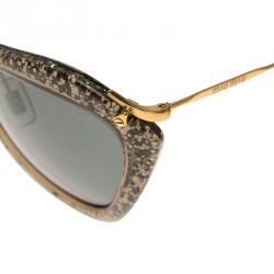 Miu Miu Grey Glitter SMU10N Cat Eye Sunglasses