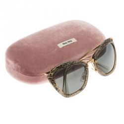 Miu Miu Grey Glitter SMU10N Cat Eye Sunglasses