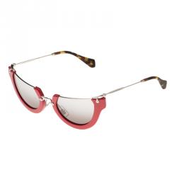 Miu Miu Red SMU11Q Semi Rimless Wink Cat Eye Sunglasses