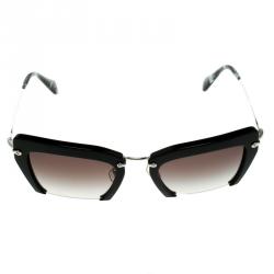 Pre Owned نظارة شمسية ميو ميو SMU 10Q مفرغة سوداء