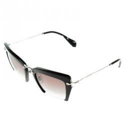 Pre Owned Miu Miu Black SMU 10Q Cut Out Sunglasses