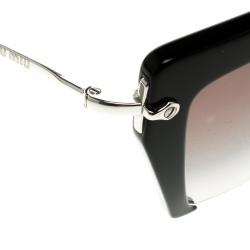 Pre Owned Miu Miu Black SMU 10Q Cut Out Sunglasses