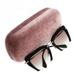 Pre Owned Miu Miu Black SMU 10Q Cut Out Sunglasses