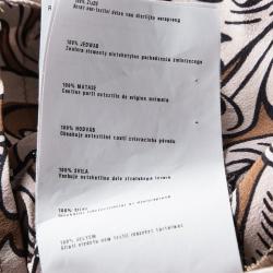 Pre Owned قميص ميو ميو حرير بني مطبوع أوراق شجر بأكمام طويلة M