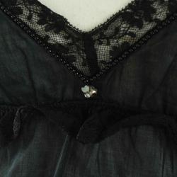 Miu Miu Black Sheer Lace Strappy Top S