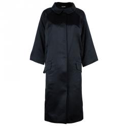 Miu Miu Black Satin Runway Coat M