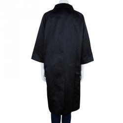 Miu Miu Black Satin Runway Coat M