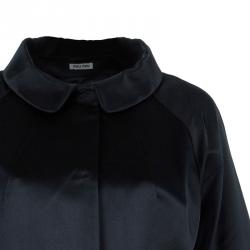 Miu Miu Black Satin Runway Coat M