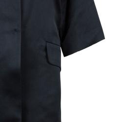 Miu Miu Black Satin Runway Coat M