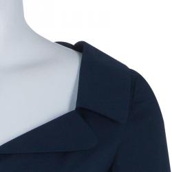 Miu Miu Navy Flared Buttondown Cotton Dress XS