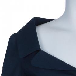 Miu Miu Navy Flared Buttondown Cotton Dress XS