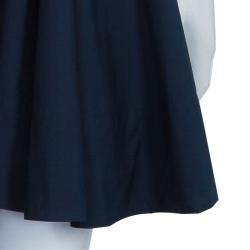 Miu Miu Navy Flared Buttondown Cotton Dress XS