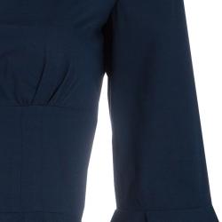 Miu Miu Navy Flared Buttondown Cotton Dress XS