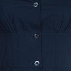 Miu Miu Navy Flared Buttondown Cotton Dress XS