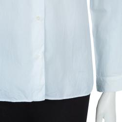 Miu Miu White Embellished Collar Long Sleeve Buttondown Cotton Shirt L