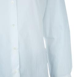 Miu Miu White Embellished Collar Long Sleeve Buttondown Cotton Shirt L