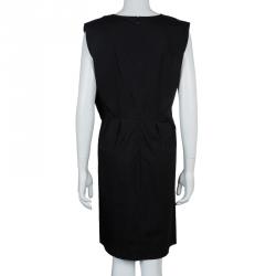 Miu Miu Black Bow Detail Sleeveless Cotton Dress L