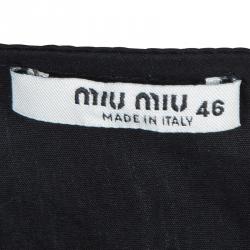 Miu Miu Black Bow Detail Sleeveless Cotton Dress L