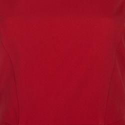 Miu Miu Red Backless Tie Detail Cap Sleeve Godet Dress S