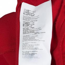 Miu Miu Red Backless Tie Detail Cap Sleeve Godet Dress S