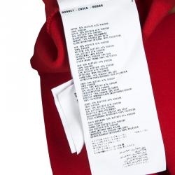 Miu Miu Red Backless Tie Detail Cap Sleeve Godet Dress S