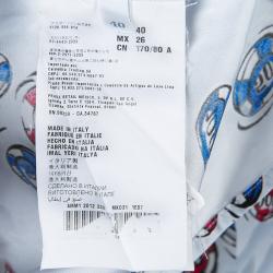 Pre Owned Miu Miu Pale Blue Poker Chips Print Long Sleeve Buttondown Shirt S