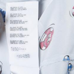 Pre Owned Miu Miu Pale Blue Poker Chips Print Long Sleeve Buttondown Shirt S