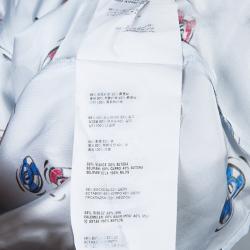 Pre Owned Miu Miu Pale Blue Poker Chips Print Long Sleeve Buttondown Shirt S