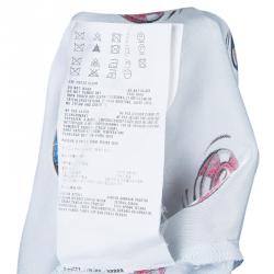 Pre Owned Miu Miu Pale Blue Poker Chips Print Long Sleeve Buttondown Shirt S